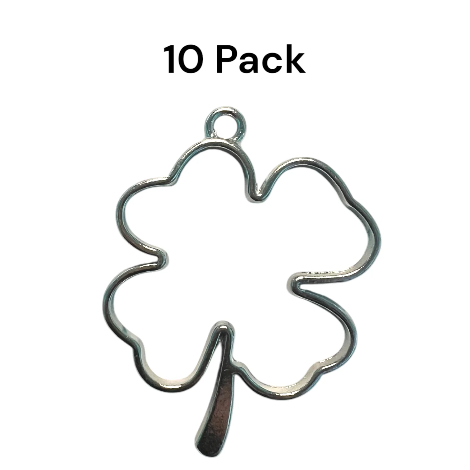 10 Pack of Four-leaf Clover Shaped Open Back Pendant or Earring Bezel Blank