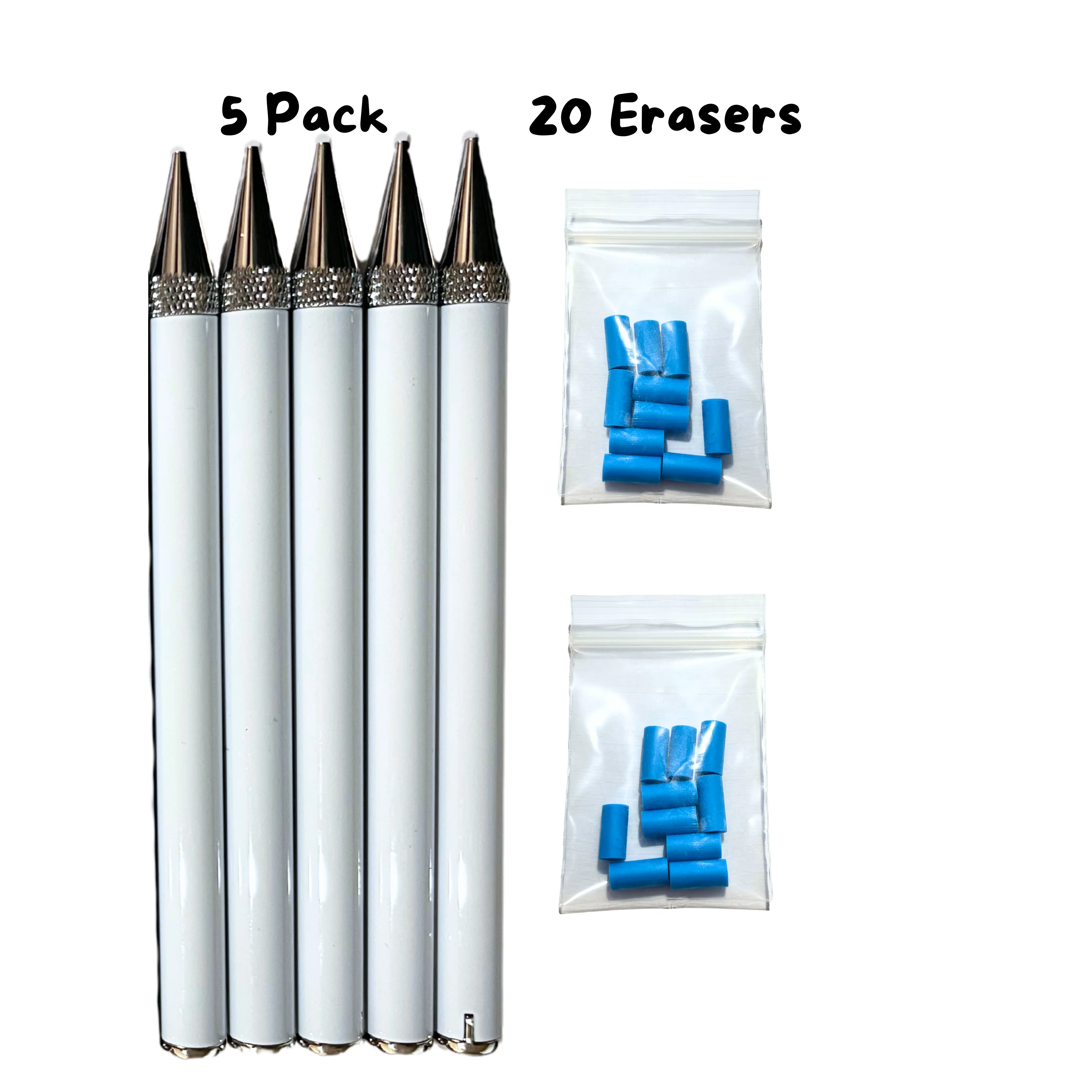 Stainless Steel Sublimation Mechanical Pencil with Lead and Erasers - Image 6