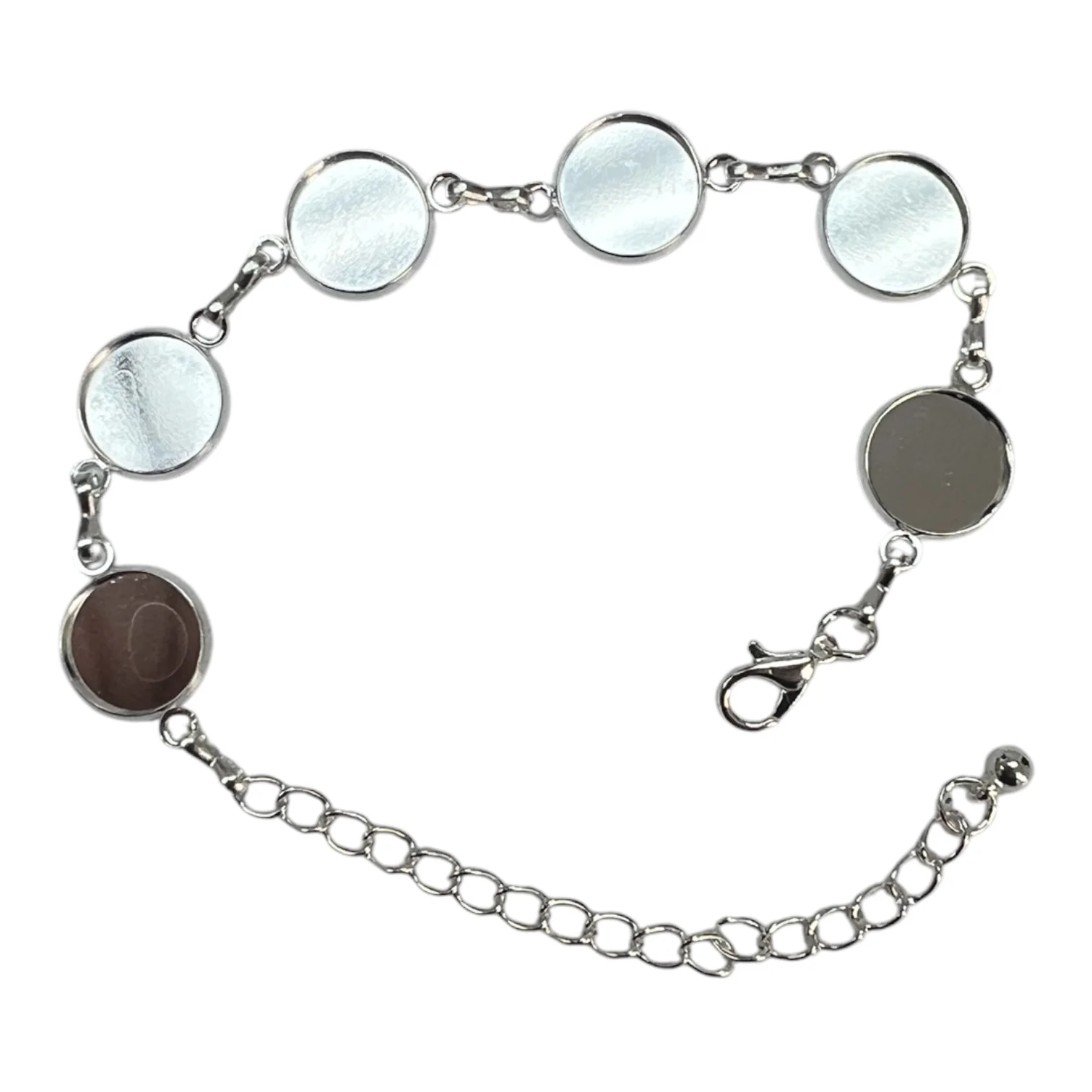 6 Round Bezel Chain Bracelet Blank - Image 2