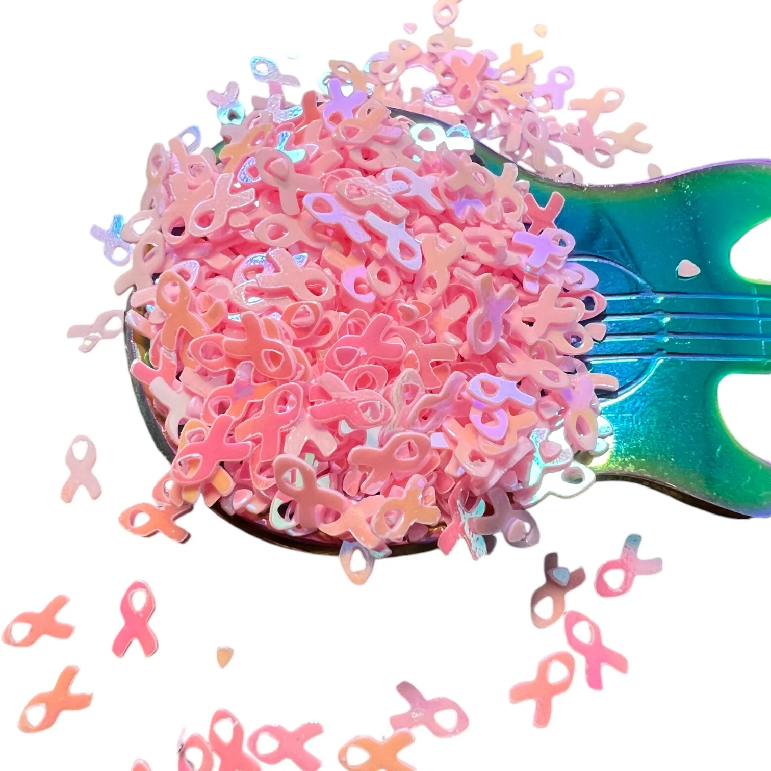 Cancer Awareness Ribbons Bundle With Confetti Holographic Glitter Shapes - Image 15