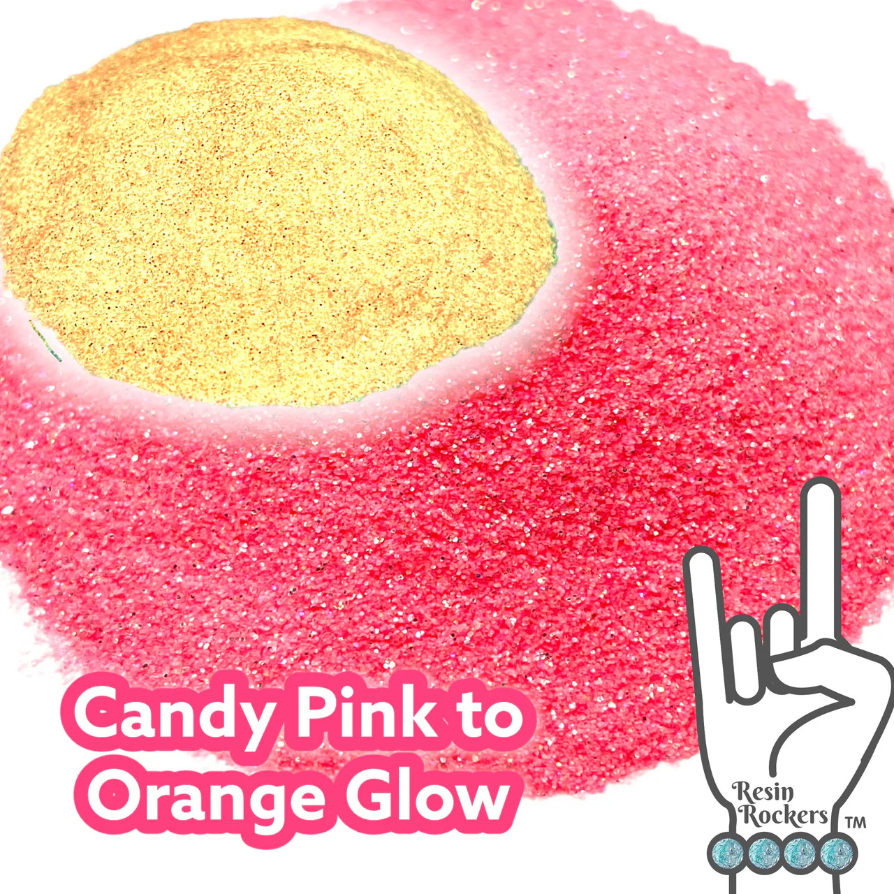 Glamour and Glow Candy Pink to Orange Glow in the Dark Color Changing Microfine Glitter