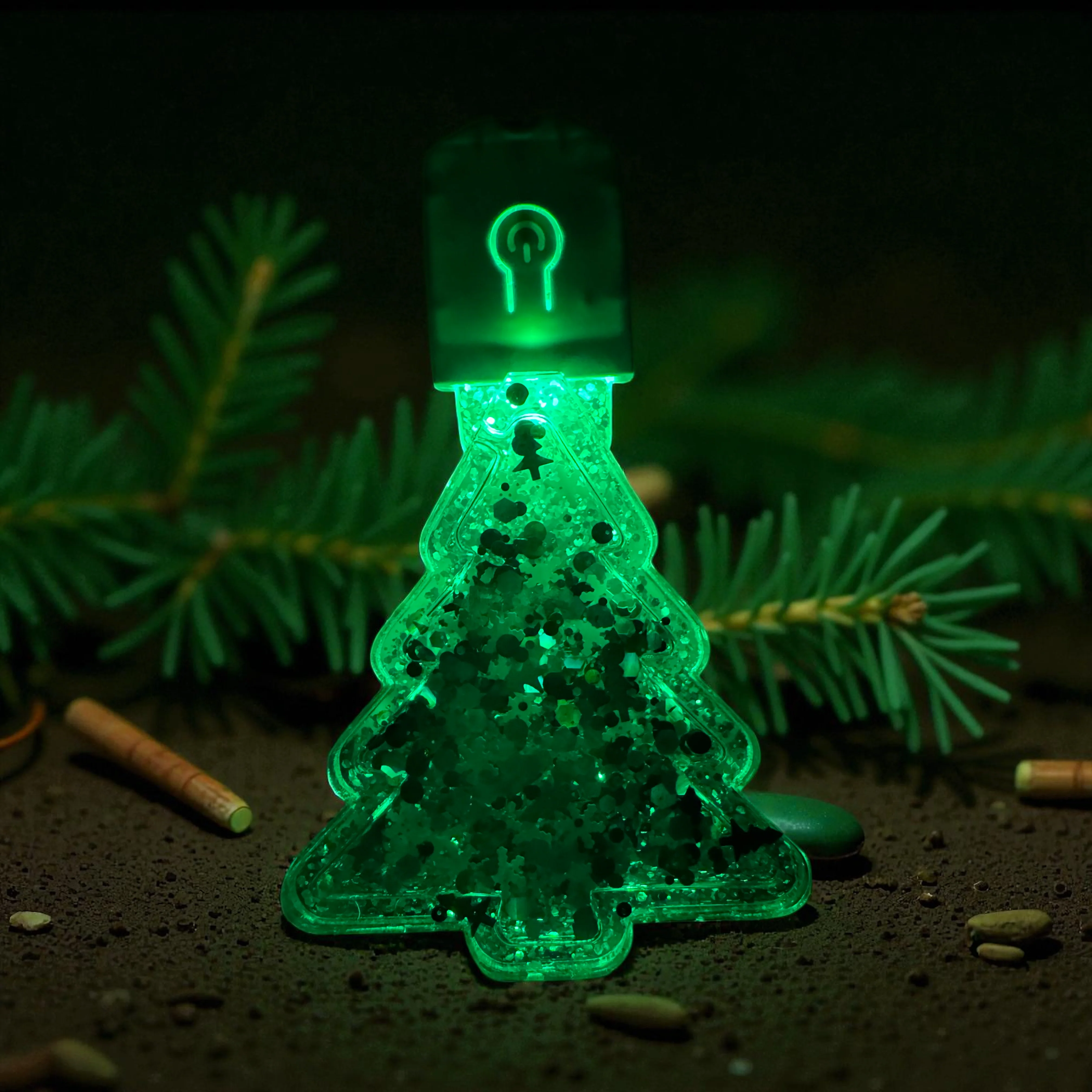 Christmas Tree Light Up LED Snow Globe Shaker Ornament Blank Kit - Image 2