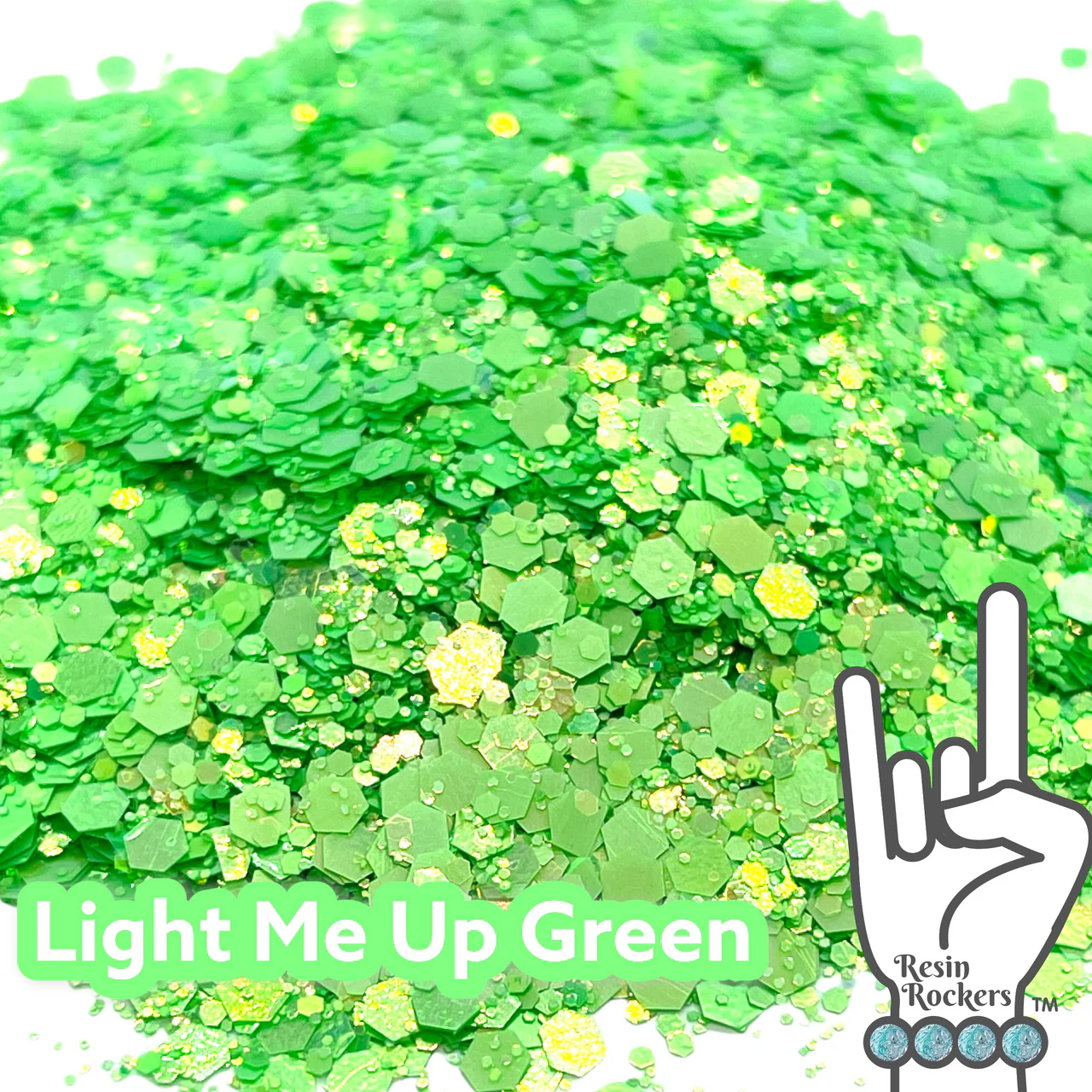 Light Me Up Green Fluorescent Holographic Chunky Glitter Mix