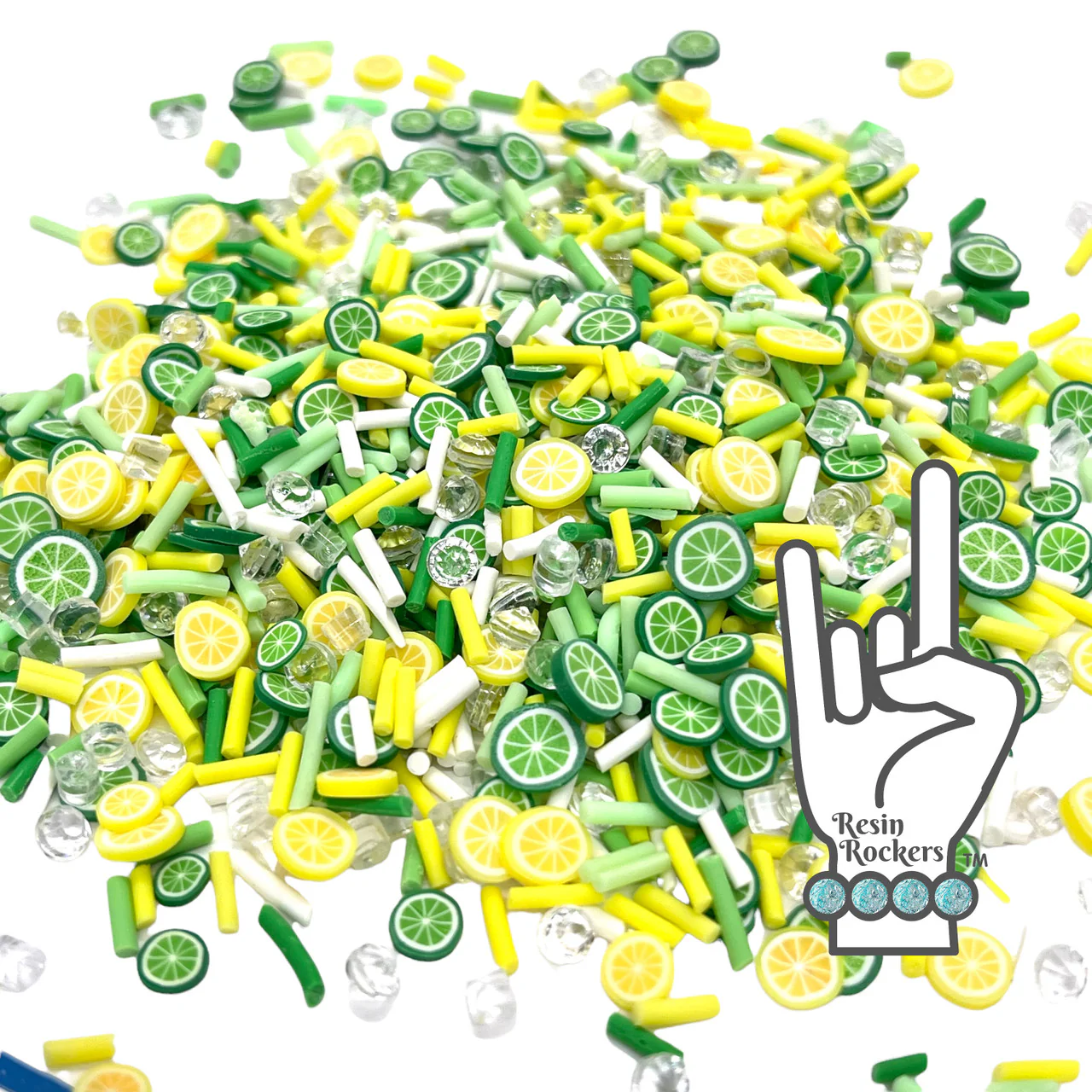 Margarita Lemons Limes & Salt Mega Mix Polymer Clay Pieces