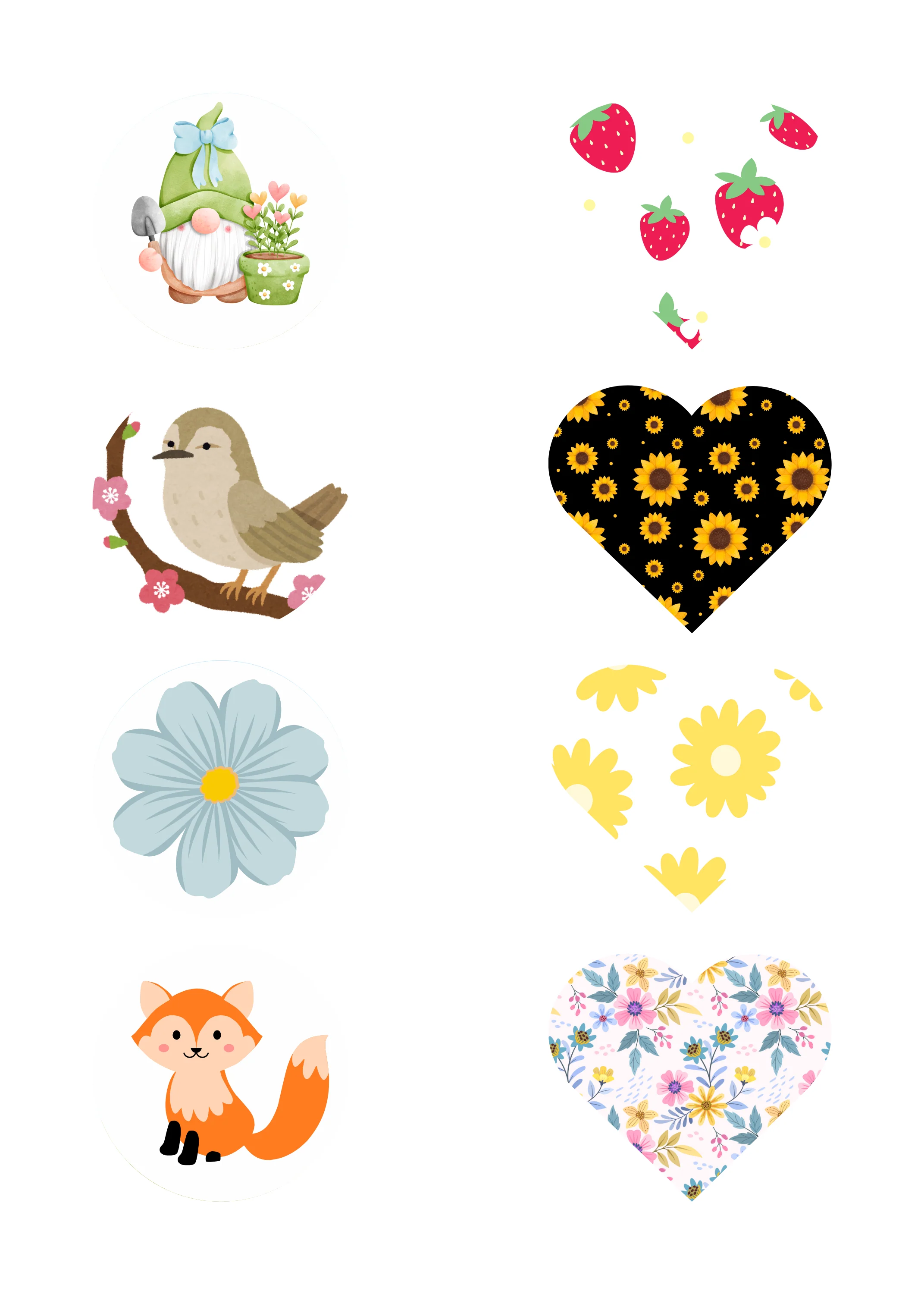 Spring Things Watch Charm Decal Sheet
