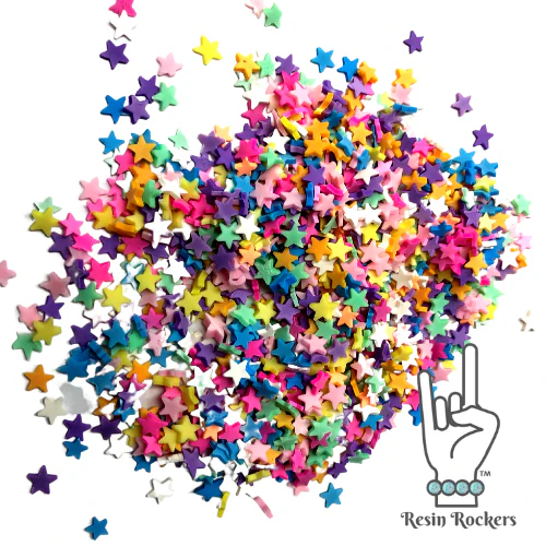 Star Party Multi-colored Mix Polymer Clay Pieces