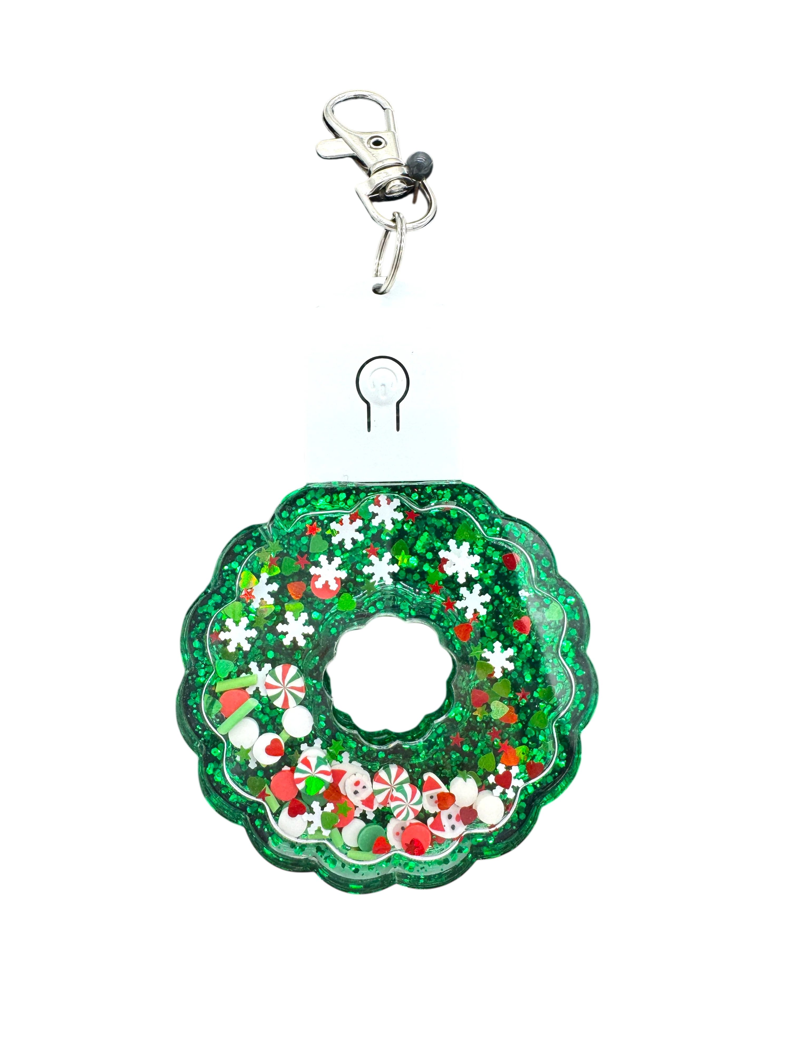 Wreath Light Up LED Snow Globe Shaker Ornament Blank Kit - Image 2