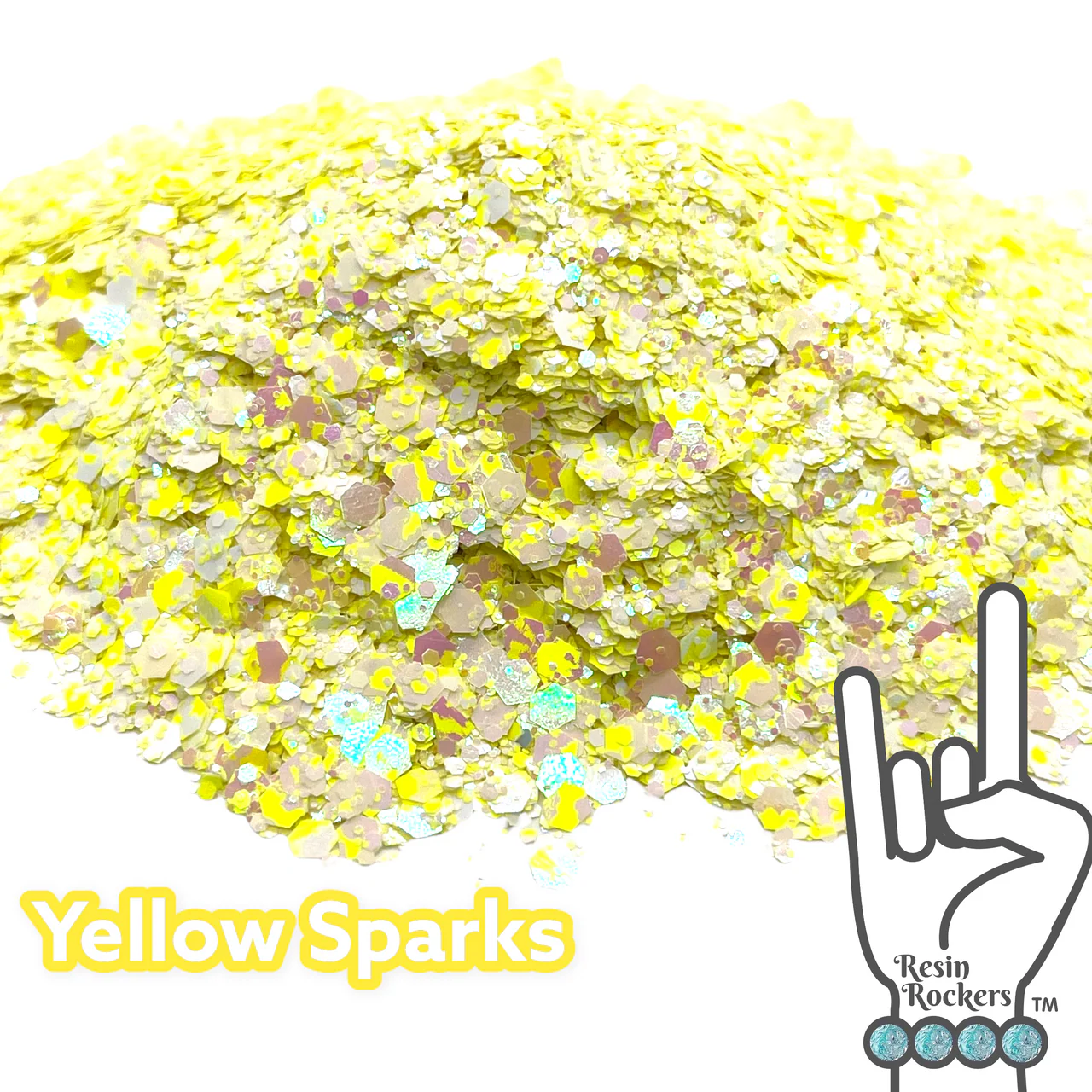 Yellow Sparks Holographic and Pearlescent Chunky Glitter Mix